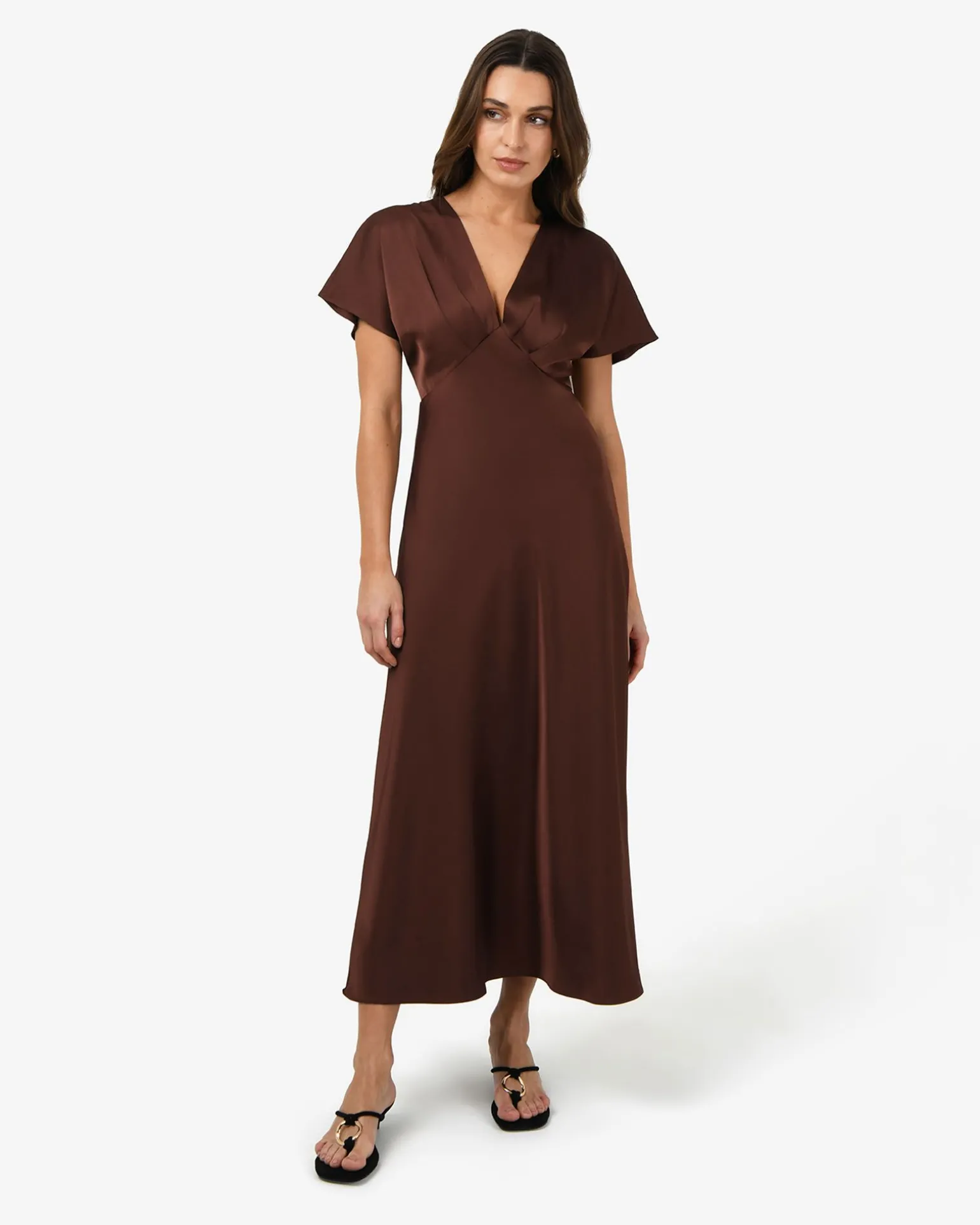 Catalina V-neck Satin Dress