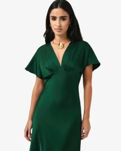 Catalina V-neck Satin Dress