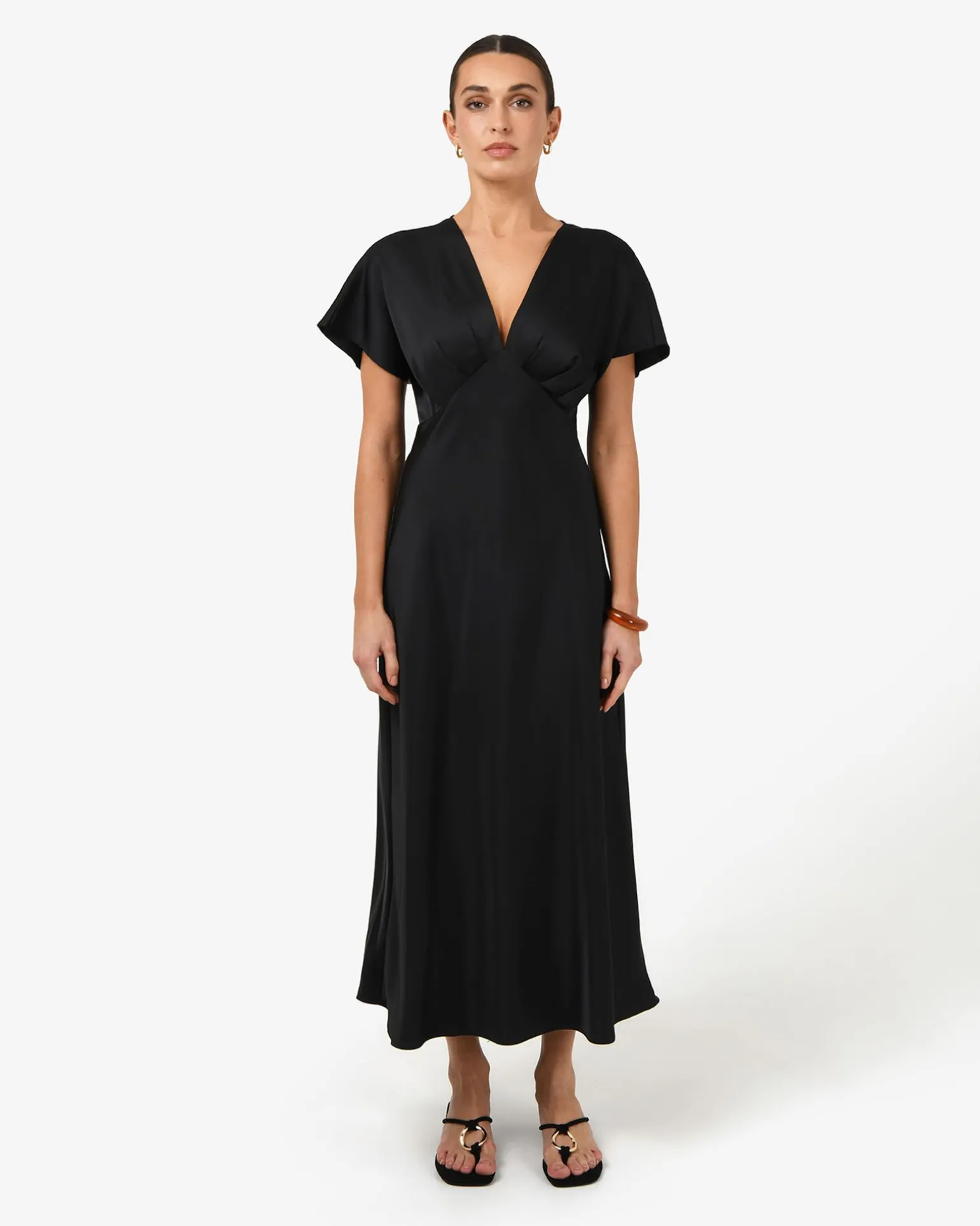 Catalina V-neck Satin Dress