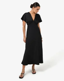 Catalina V-neck Satin Dress