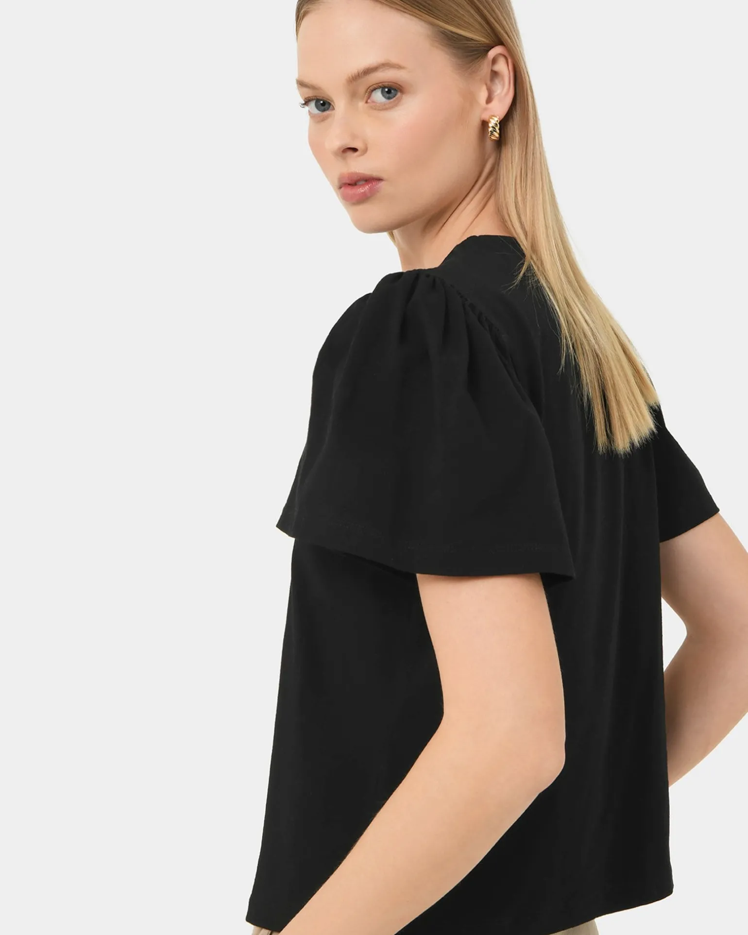 Cayla Gathered Sleeve Tee