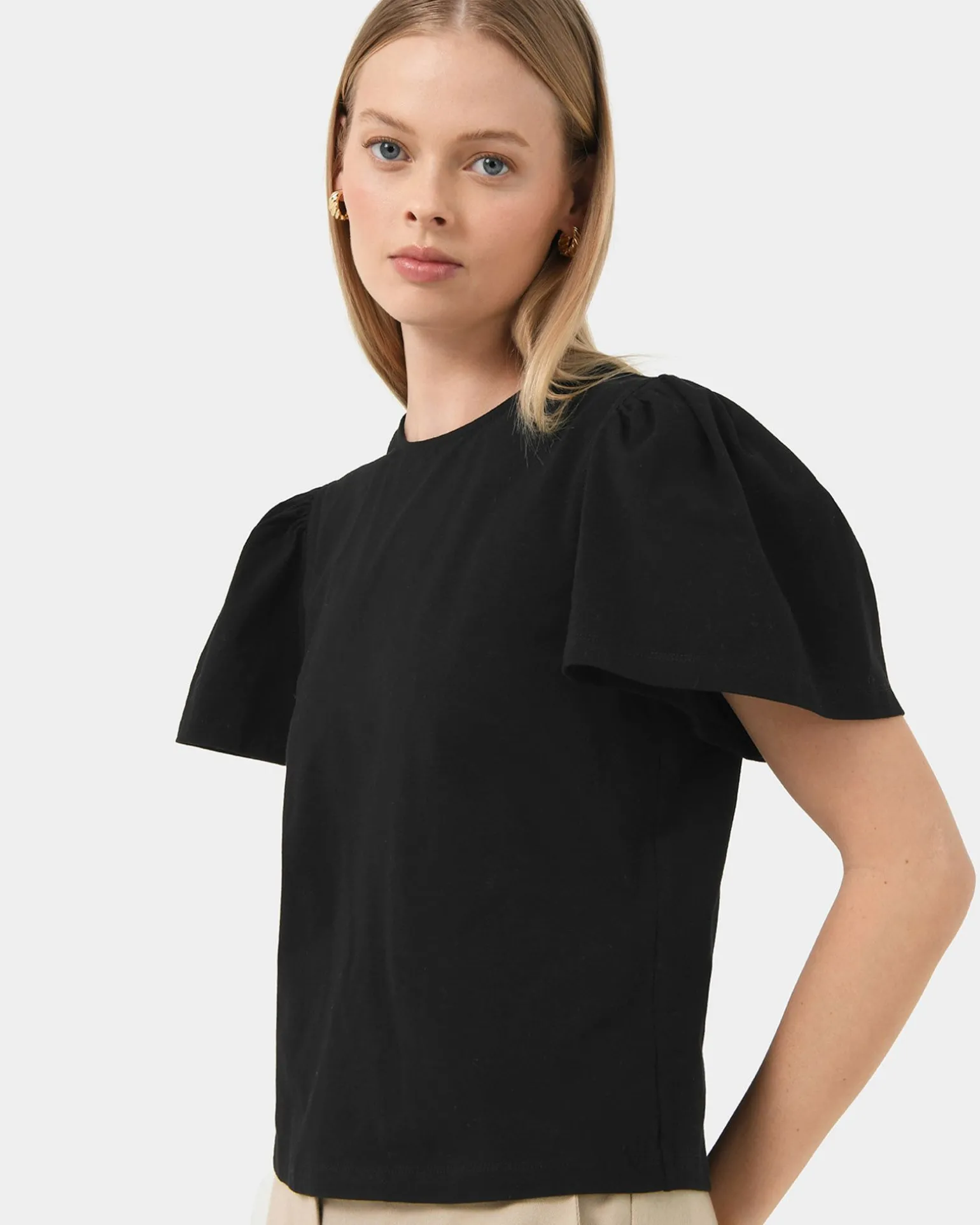 Cayla Gathered Sleeve Tee