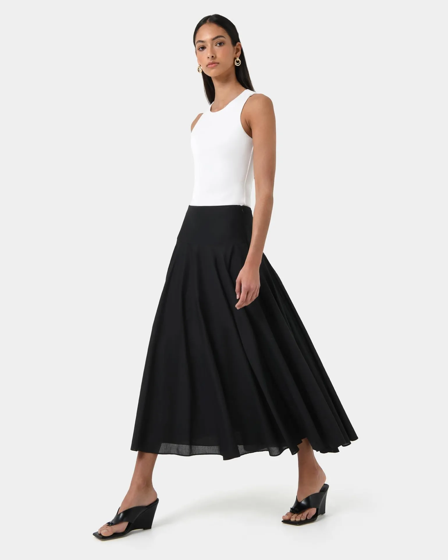 Deb Cotton Midi Full Skirt