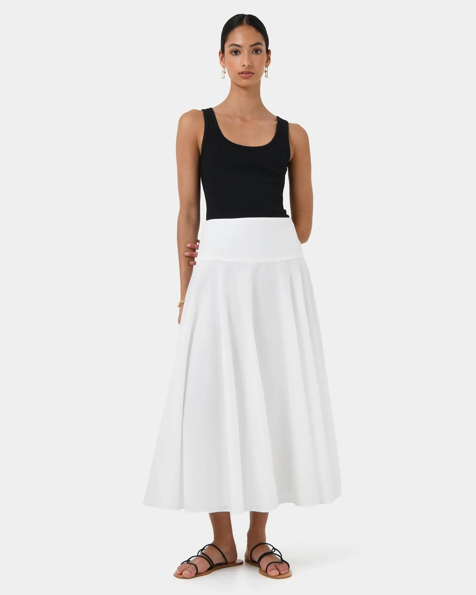 Deb Cotton Midi Full Skirt