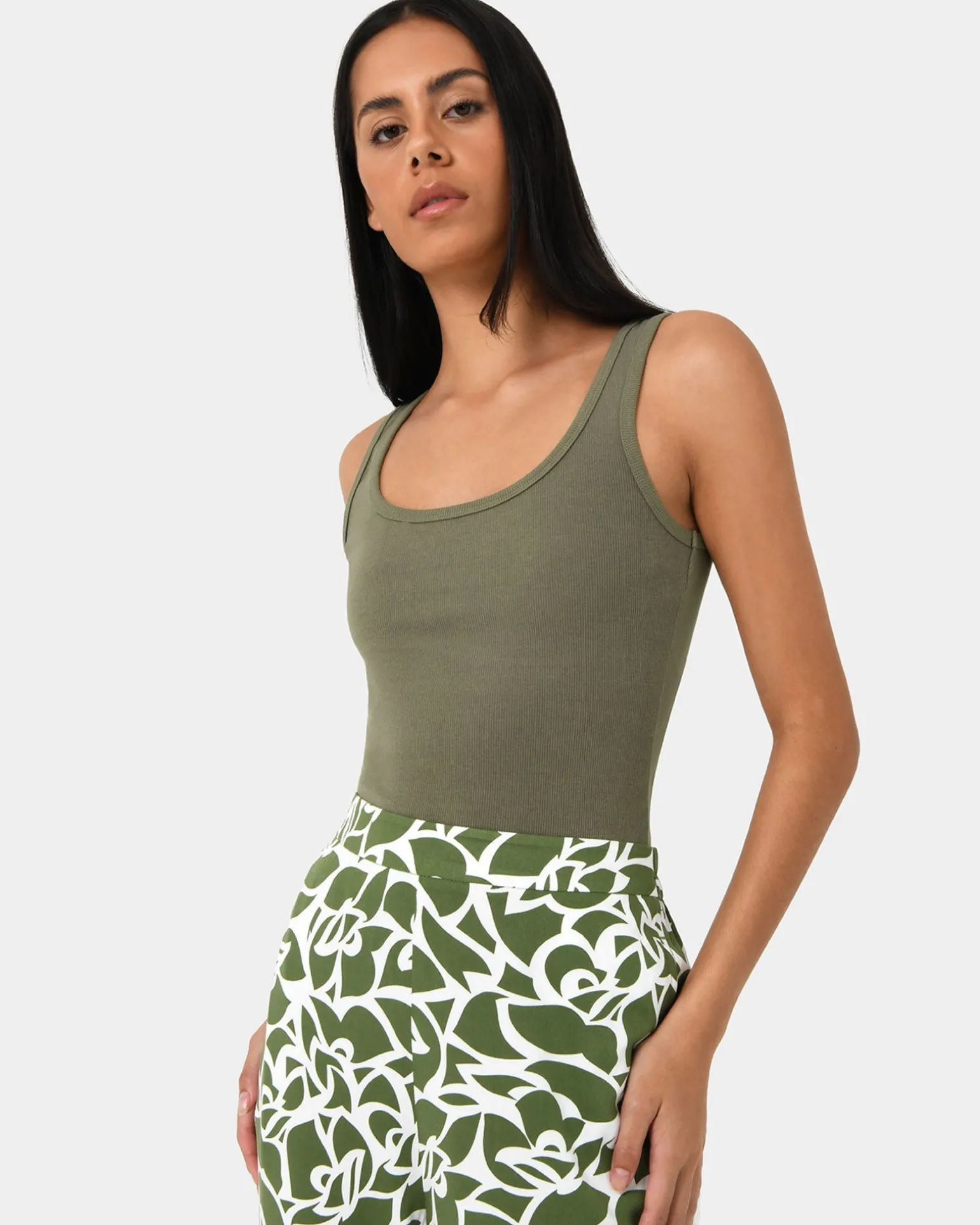 Devin Ribbed Singlet Top