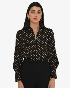Dotti Polka Dot Printed Blouse