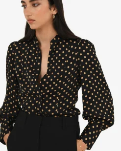 Dotti Polka Dot Printed Blouse