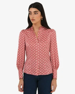 Dotti Polka Dot Printed Blouse