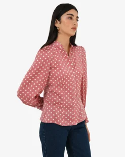 Dotti Polka Dot Printed Blouse