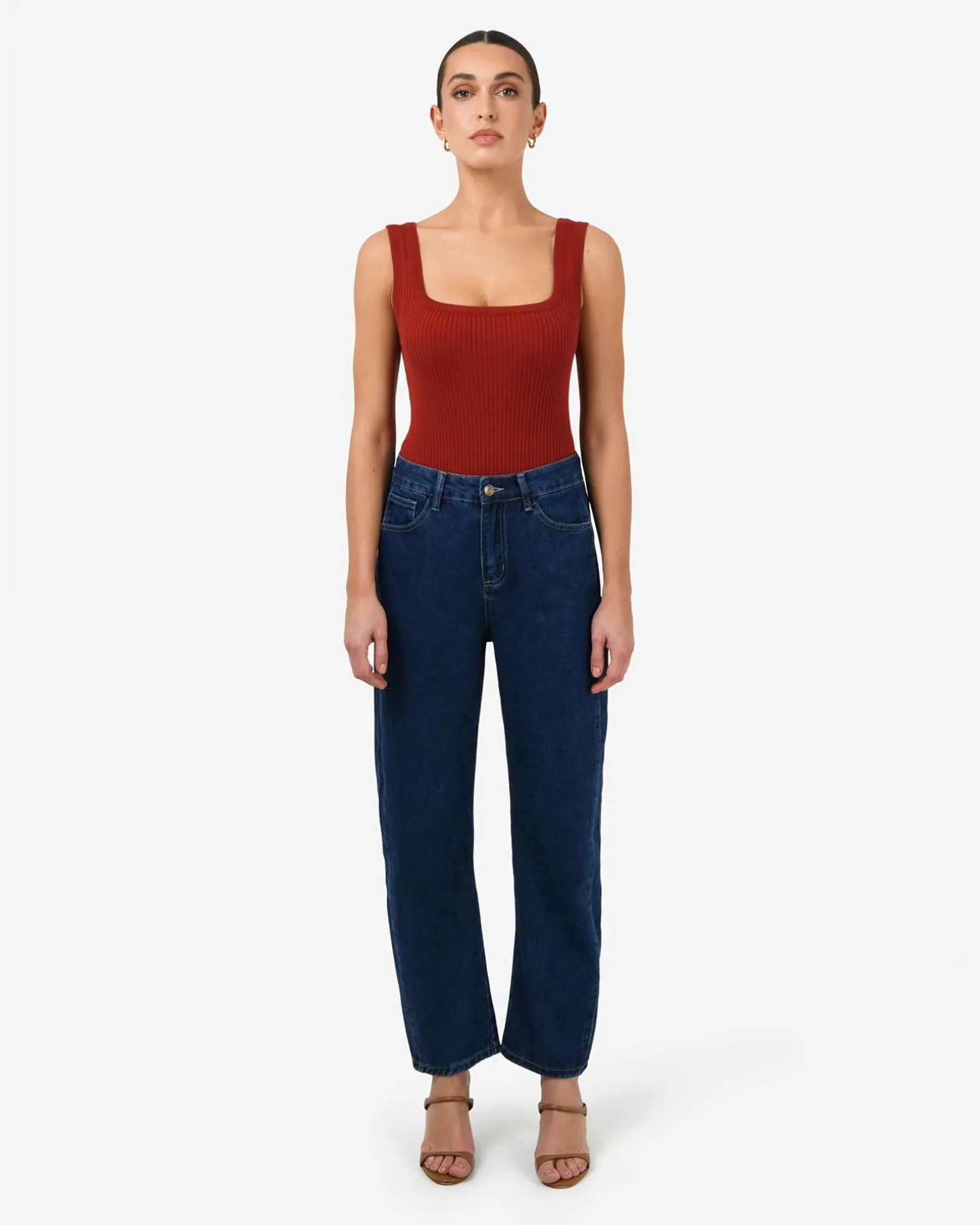 Ella Square Neck Rib Knit