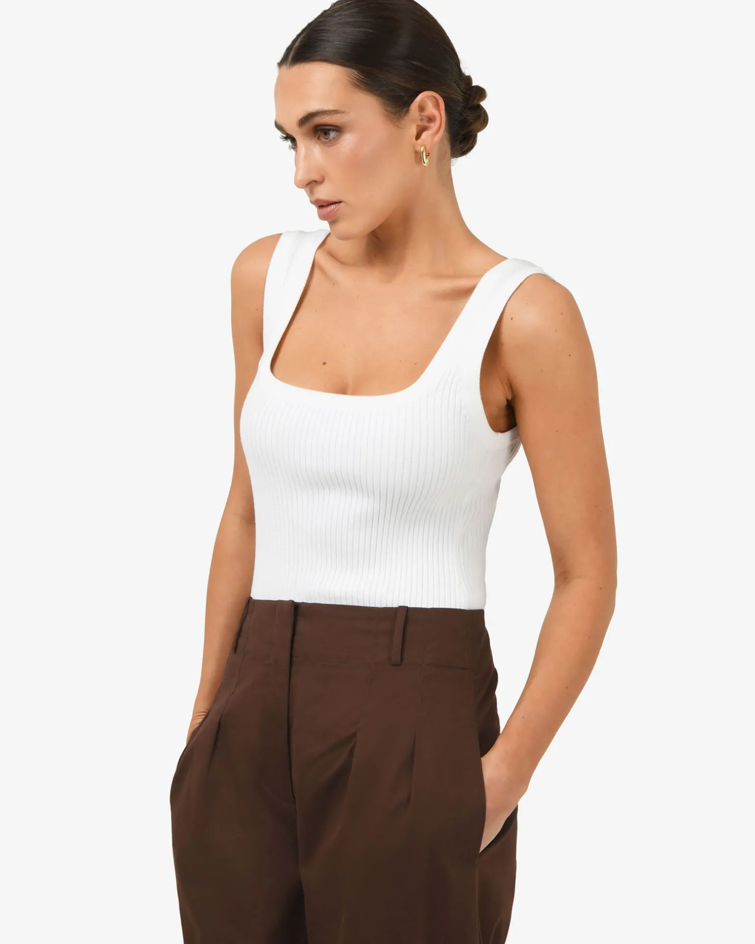 Ella Square Neck Rib Knit
