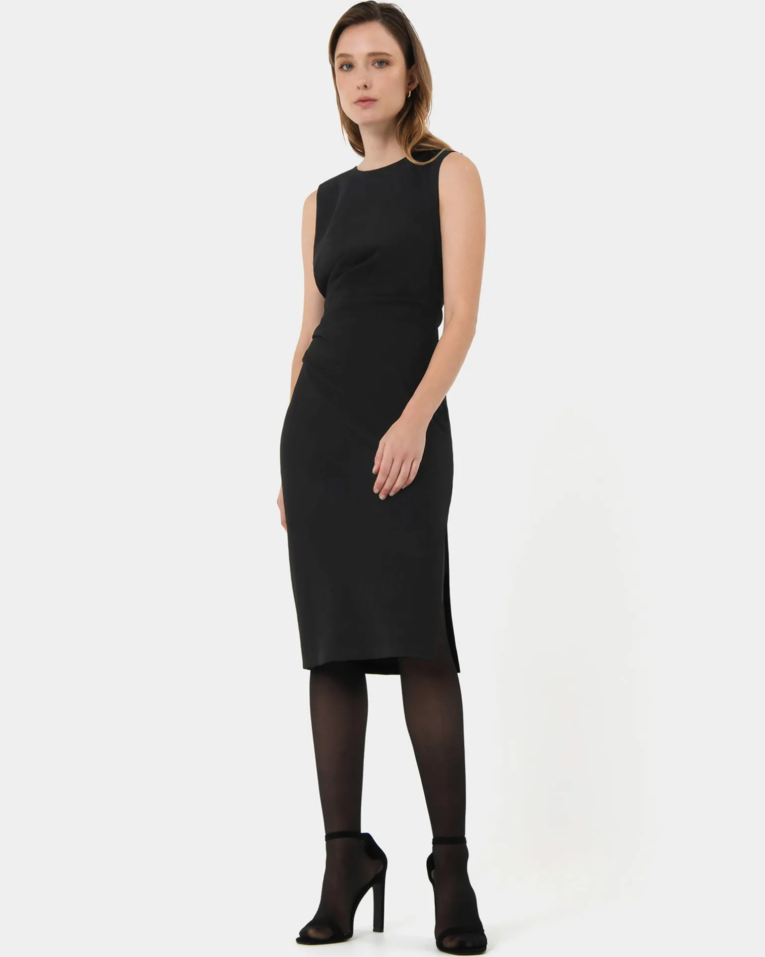 Faith Side Pleated Midi Dress