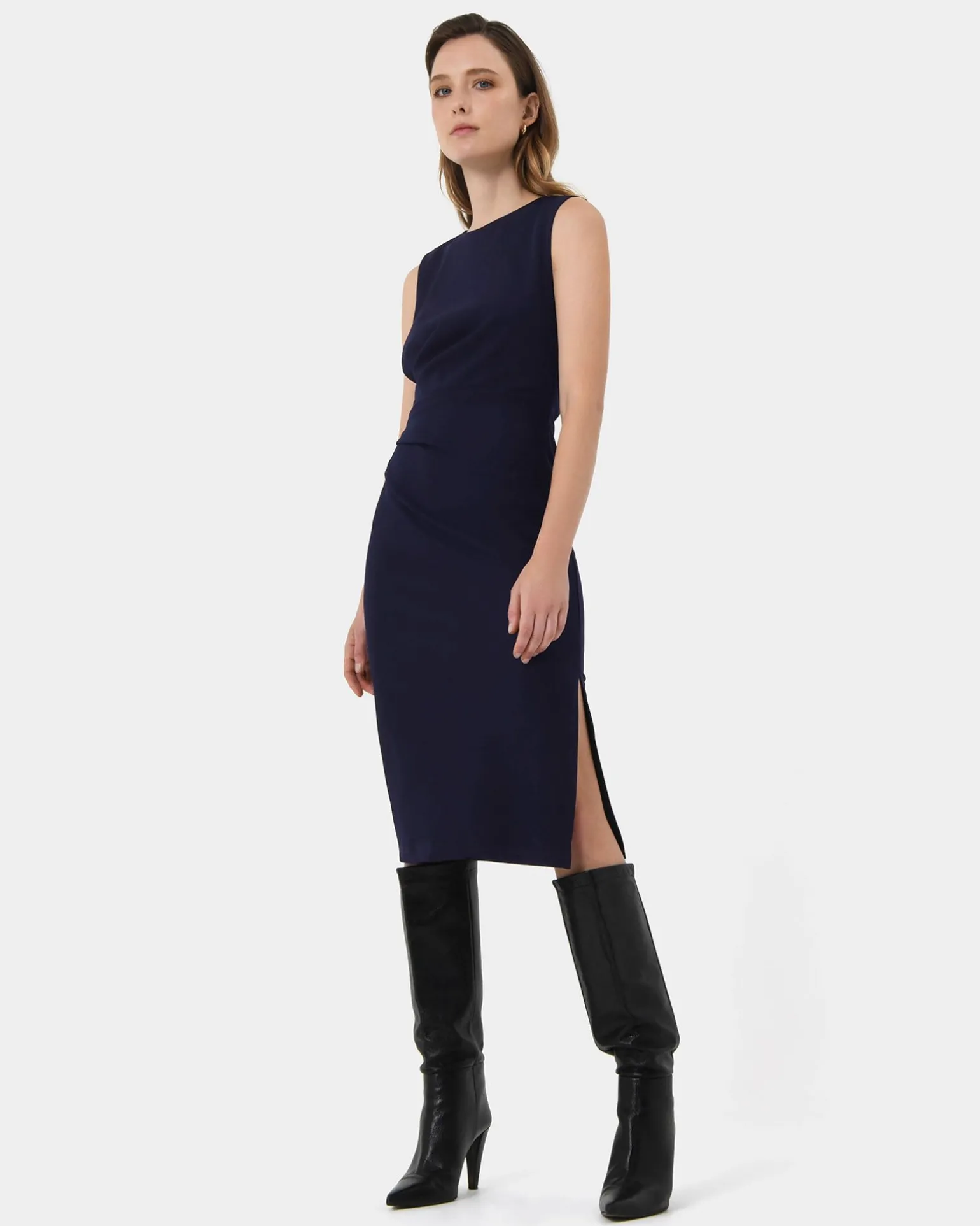 Faith Side Pleated Midi Dress