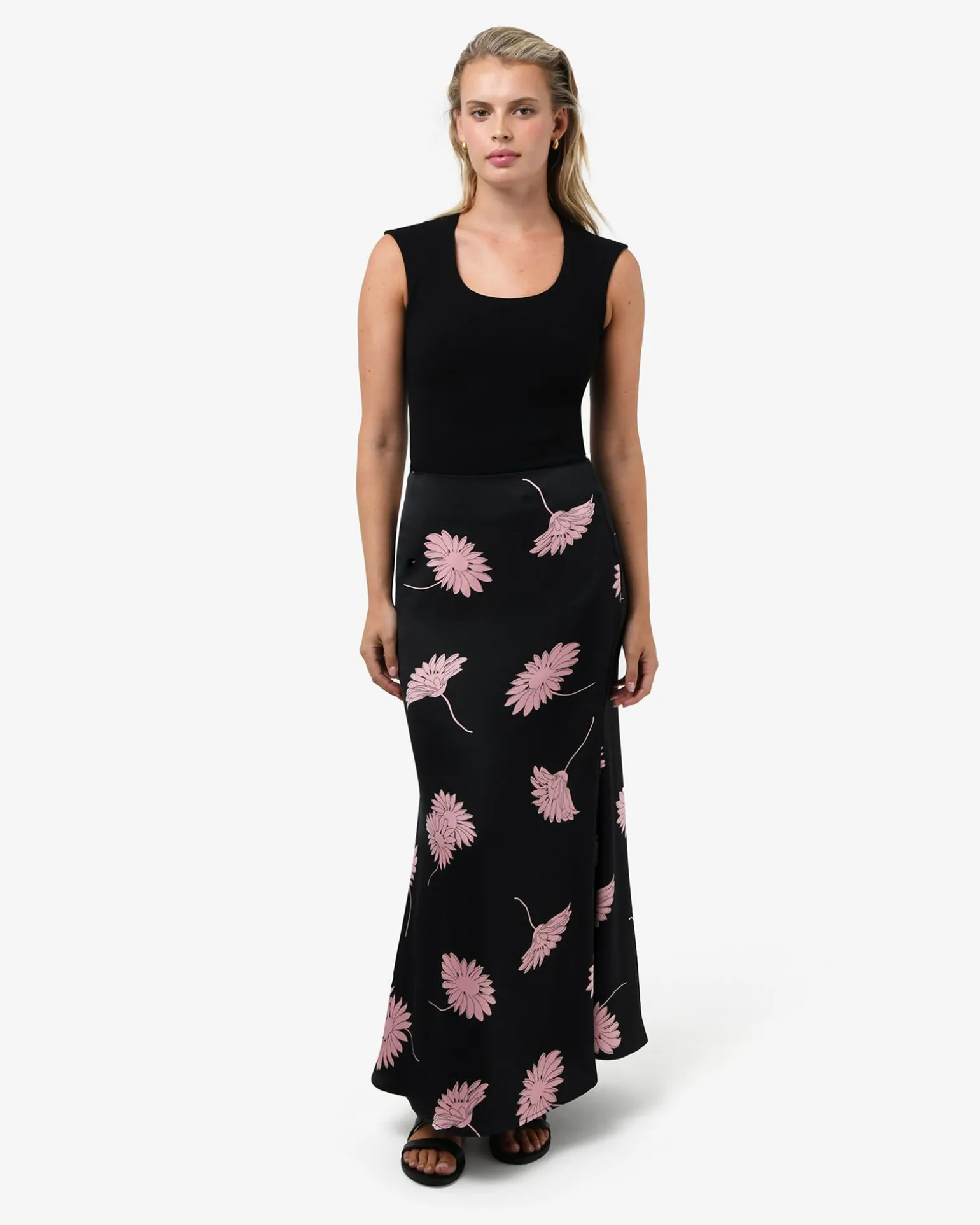 Felicia Floral Satin Skirt