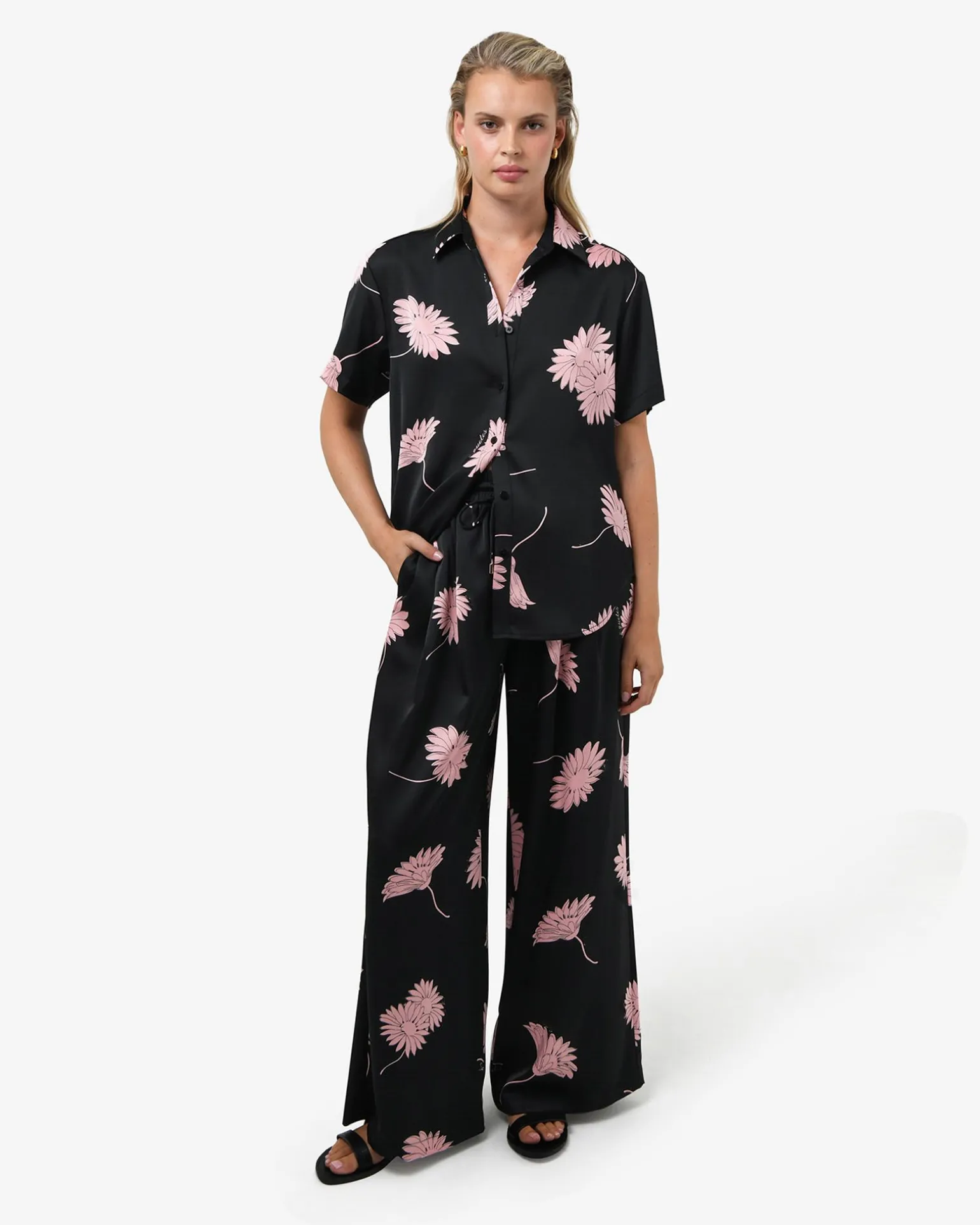 Felicia Satin Elastic Pants