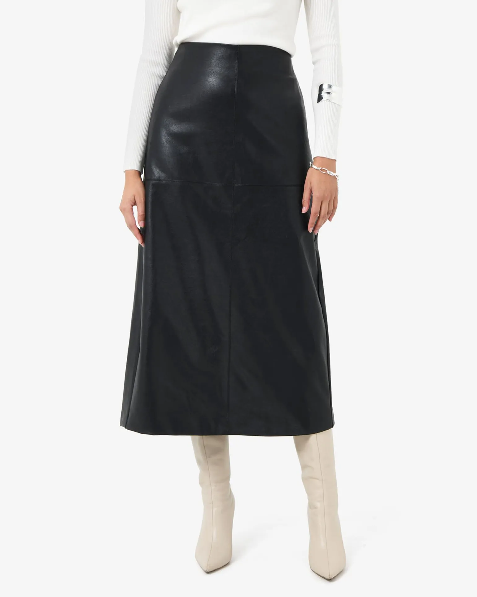 Giselle Panel Pu Skirt