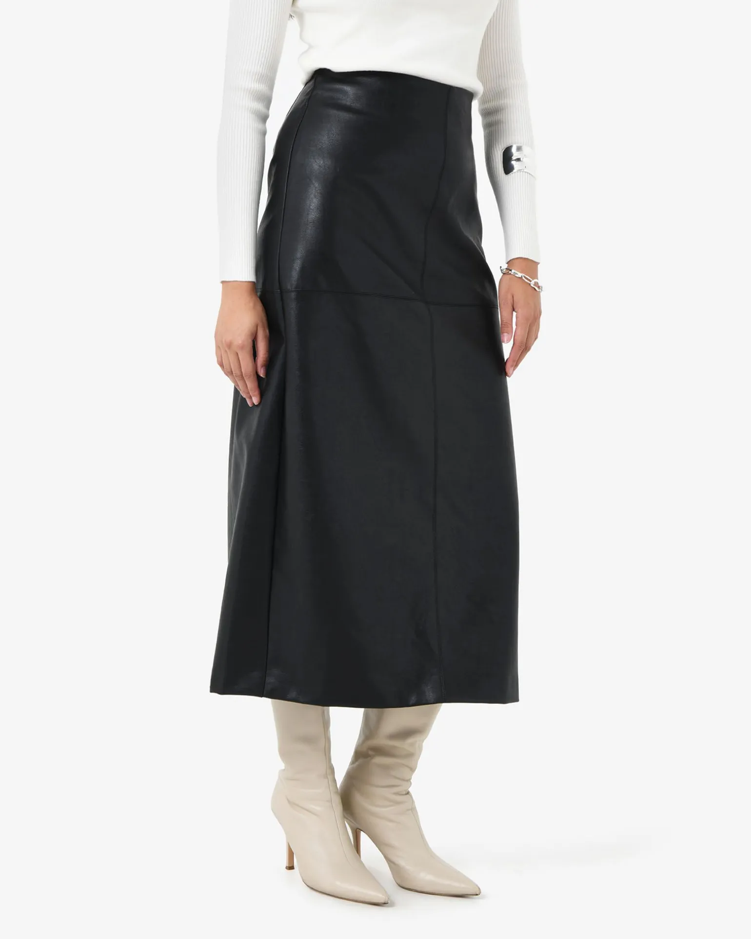 Giselle Panel Pu Skirt