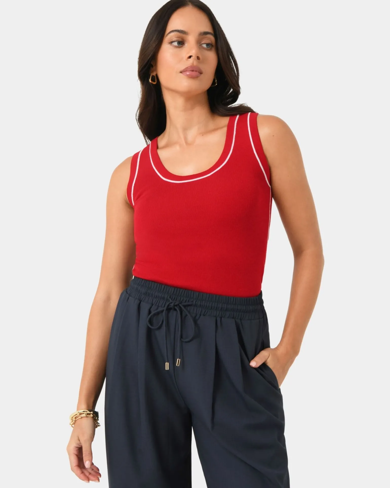 Gloria Contrast Knit Top