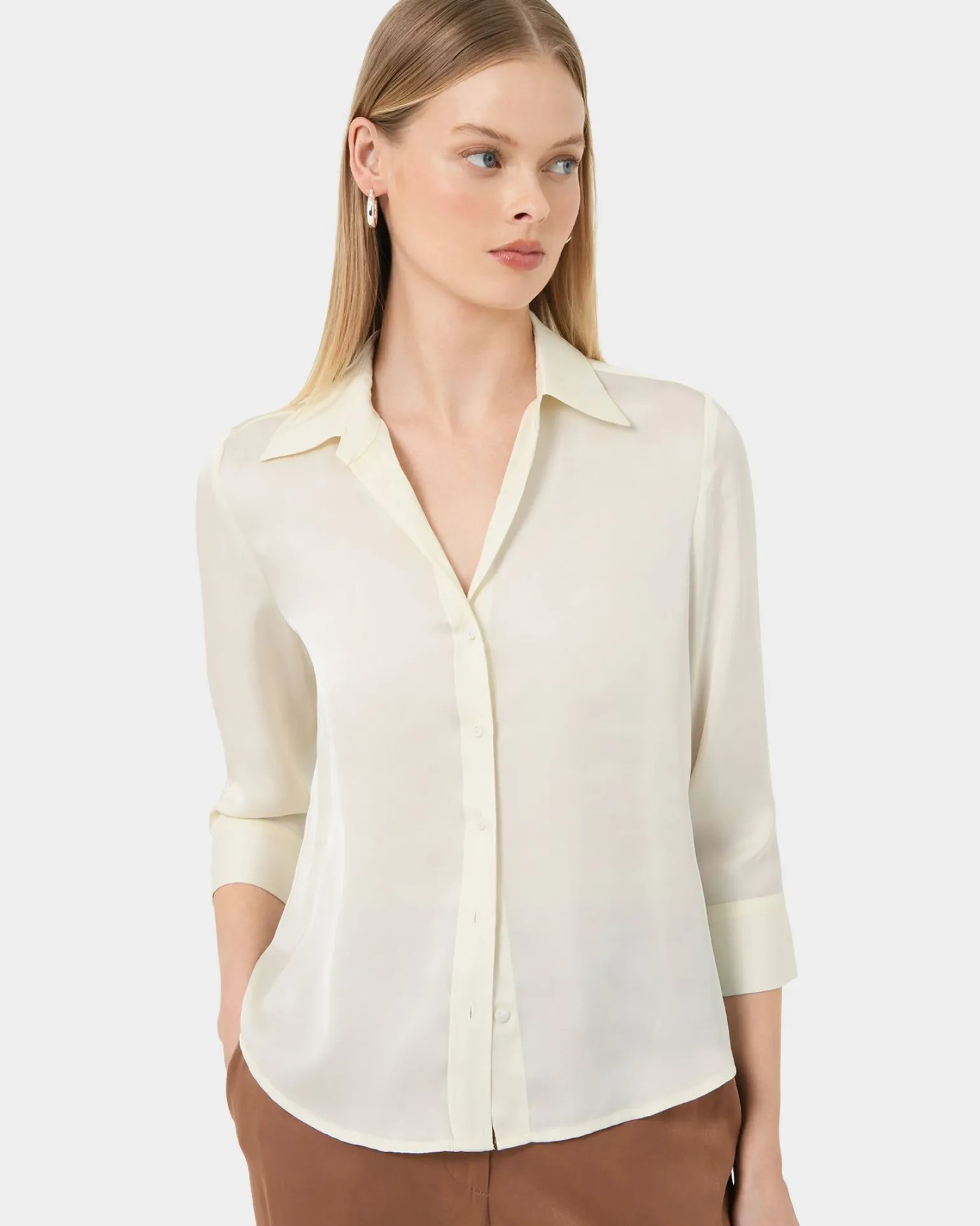 Hailee 3/4 Sleeve Satin Blouse
