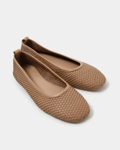 Halina Leather Weave Flat