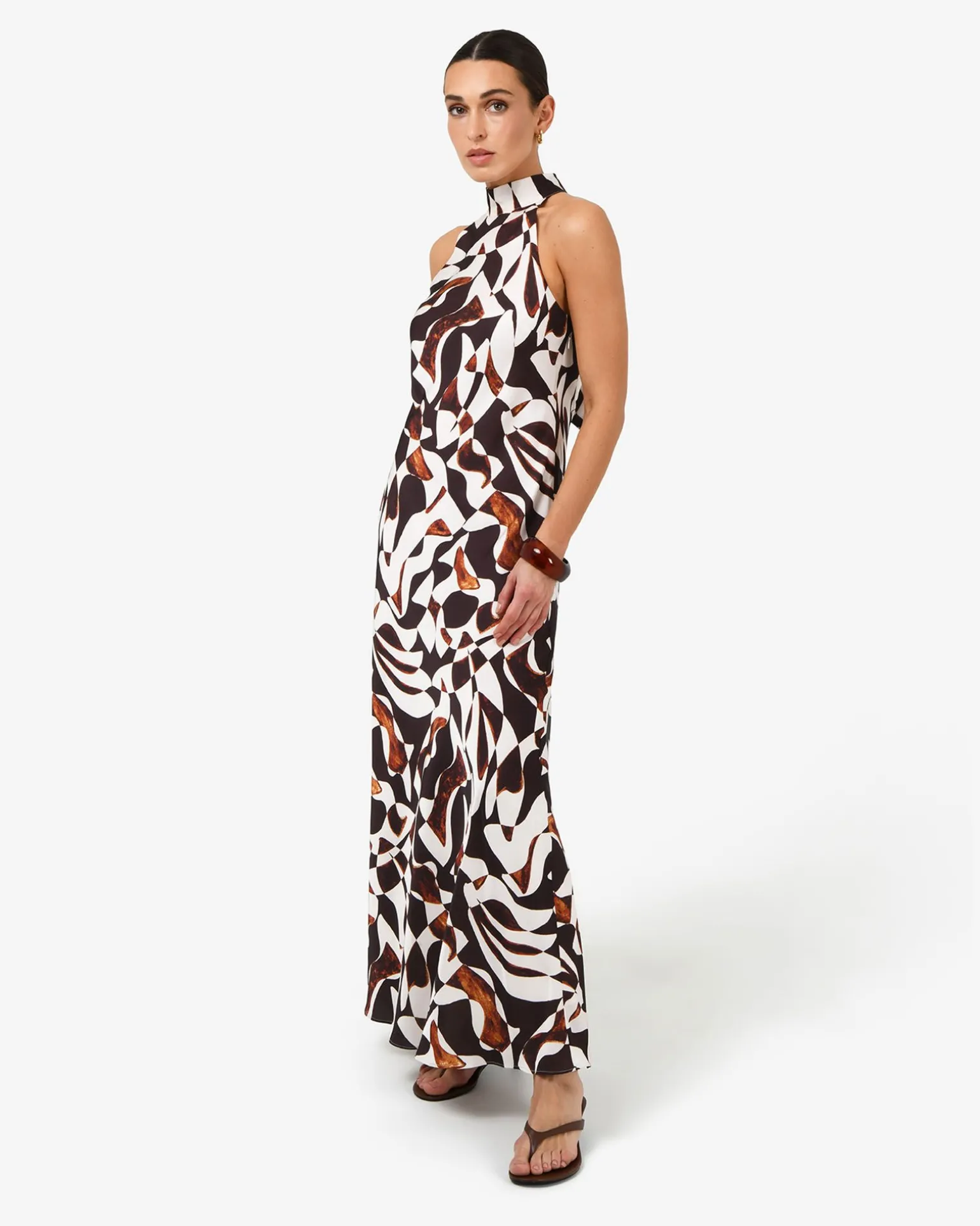 Hazel Printed Halter Dress