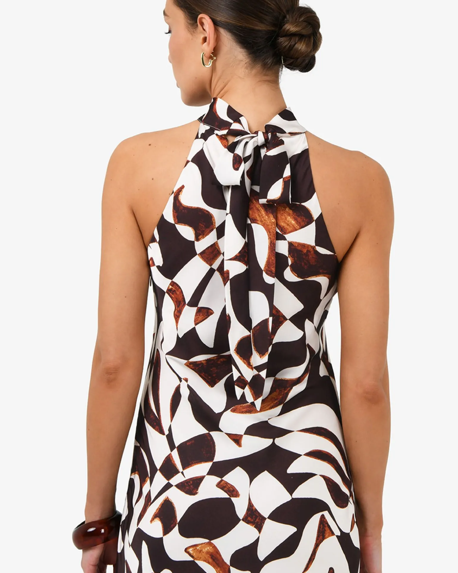 Hazel Printed Halter Dress
