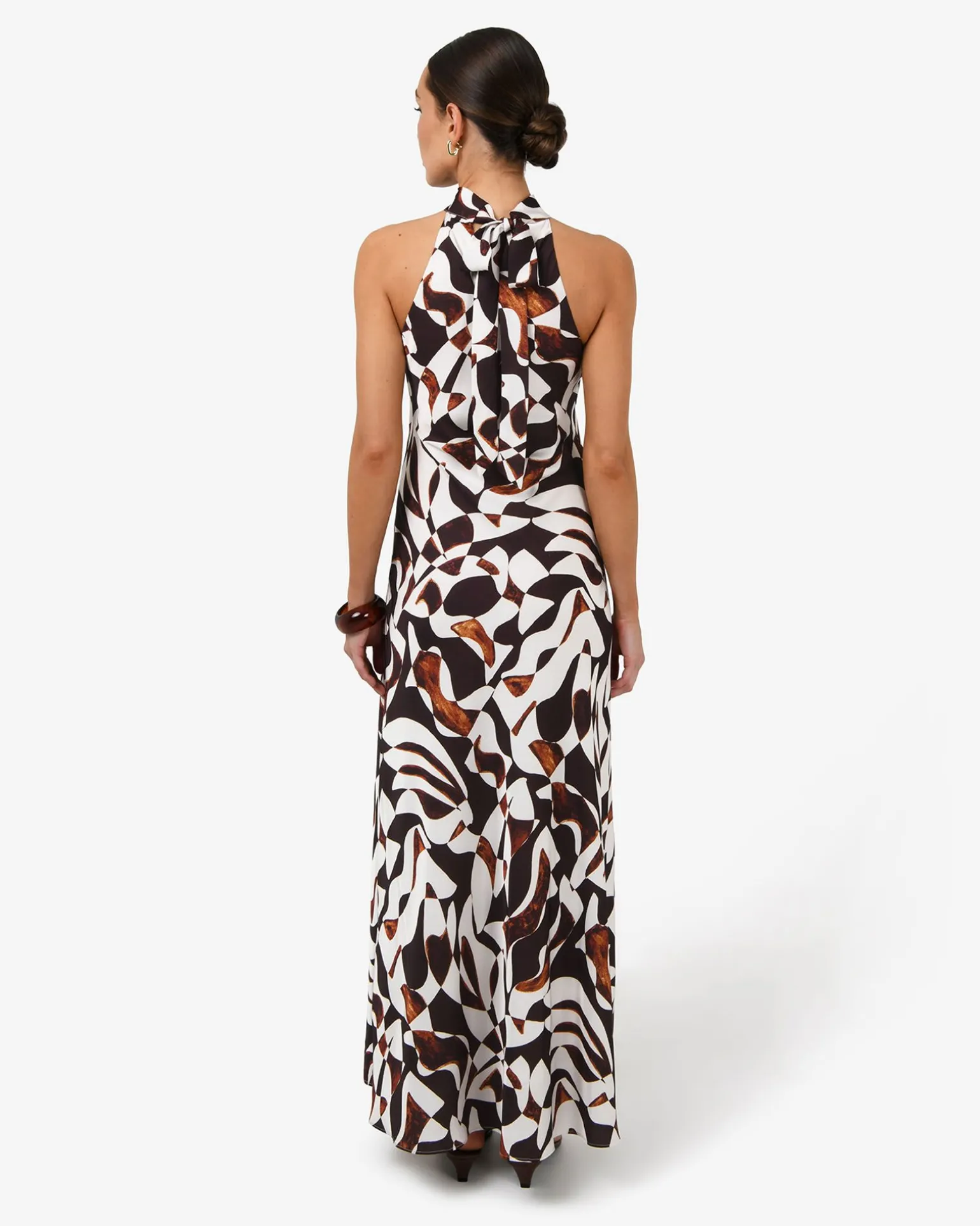 Hazel Printed Halter Dress