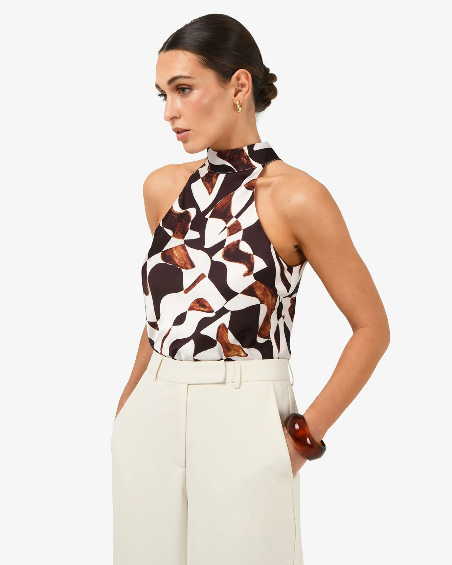 Hazel Printed Halter Neck Top