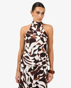 Hazel Printed Halter Neck Top