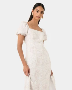 Hazy Linen Puff Sleeve Dress