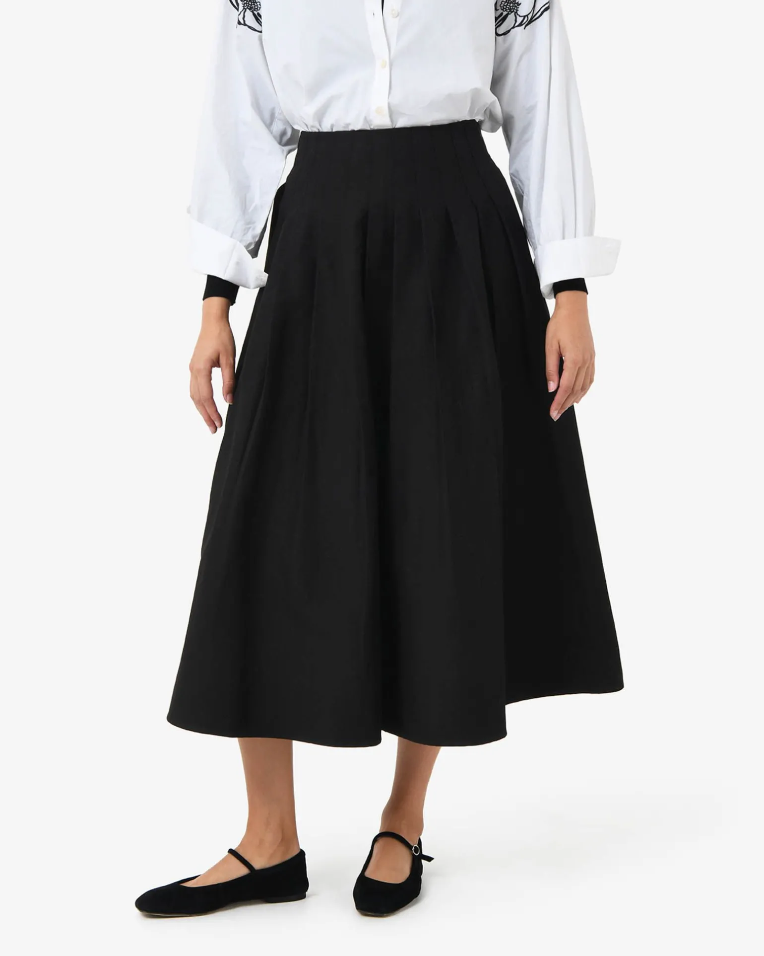 Heira Pleated Midi Skirt