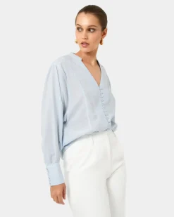 Helena Draped Sleeve Blouse