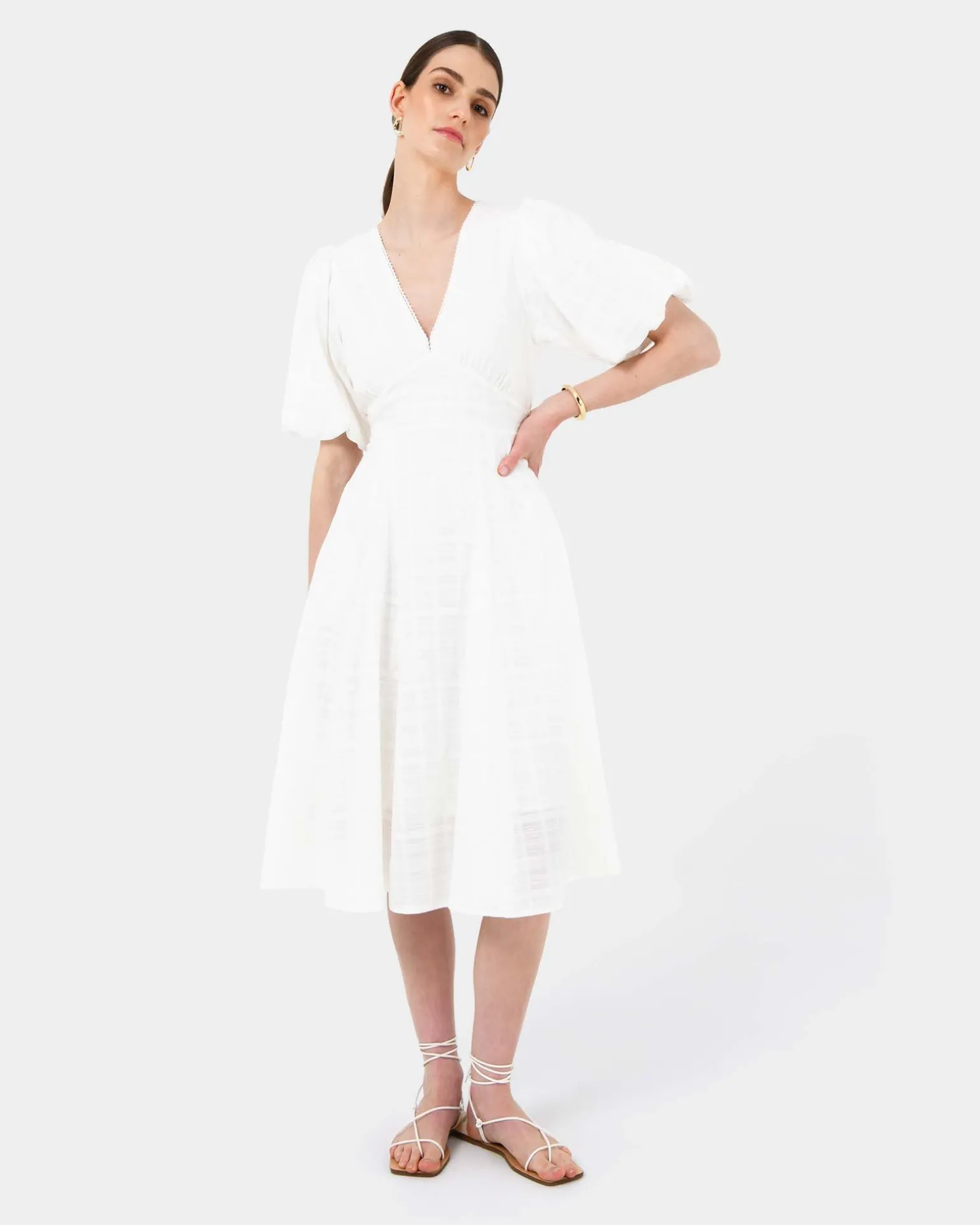 Iris Puff Sleeve Midi Dress