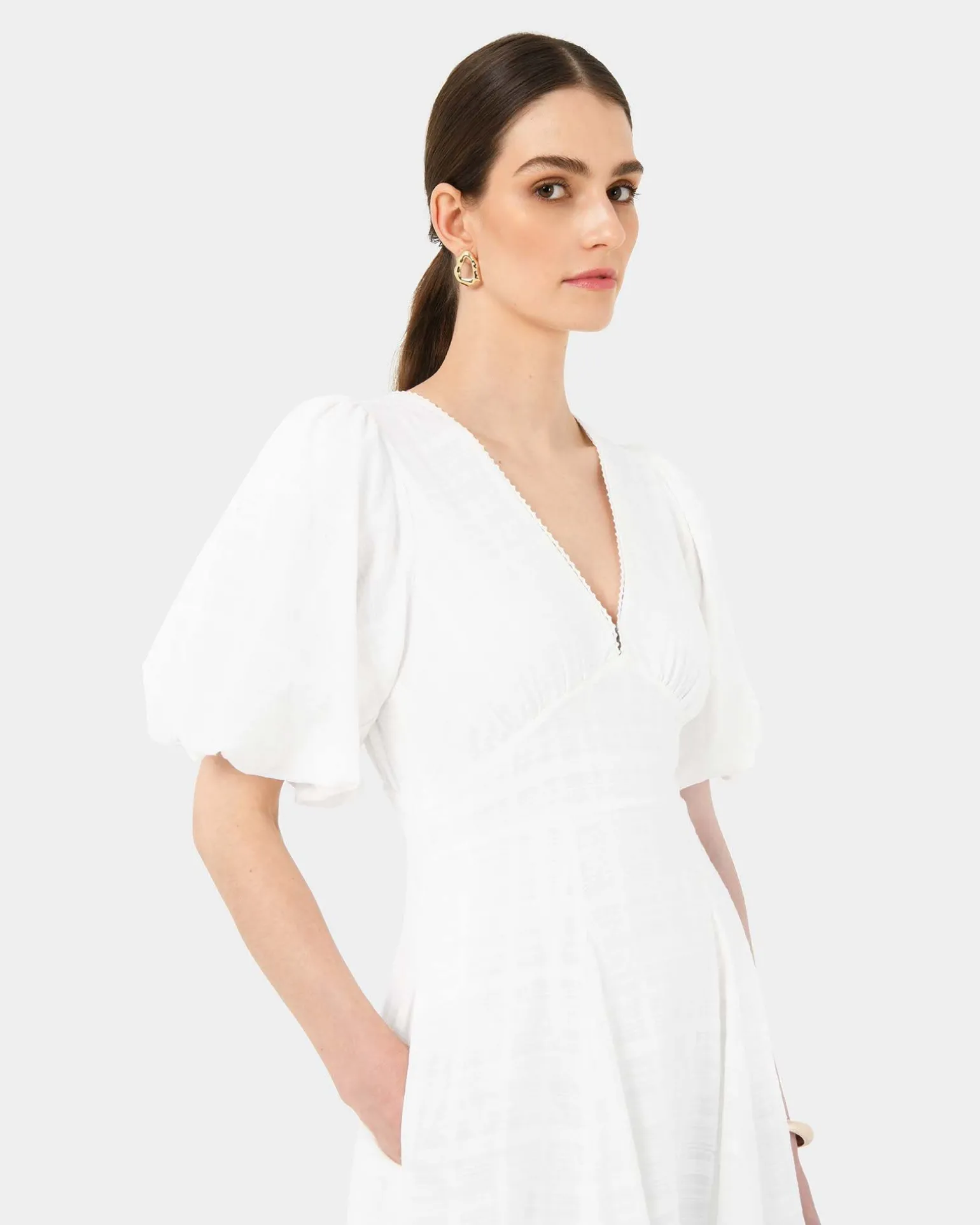 Iris Puff Sleeve Midi Dress