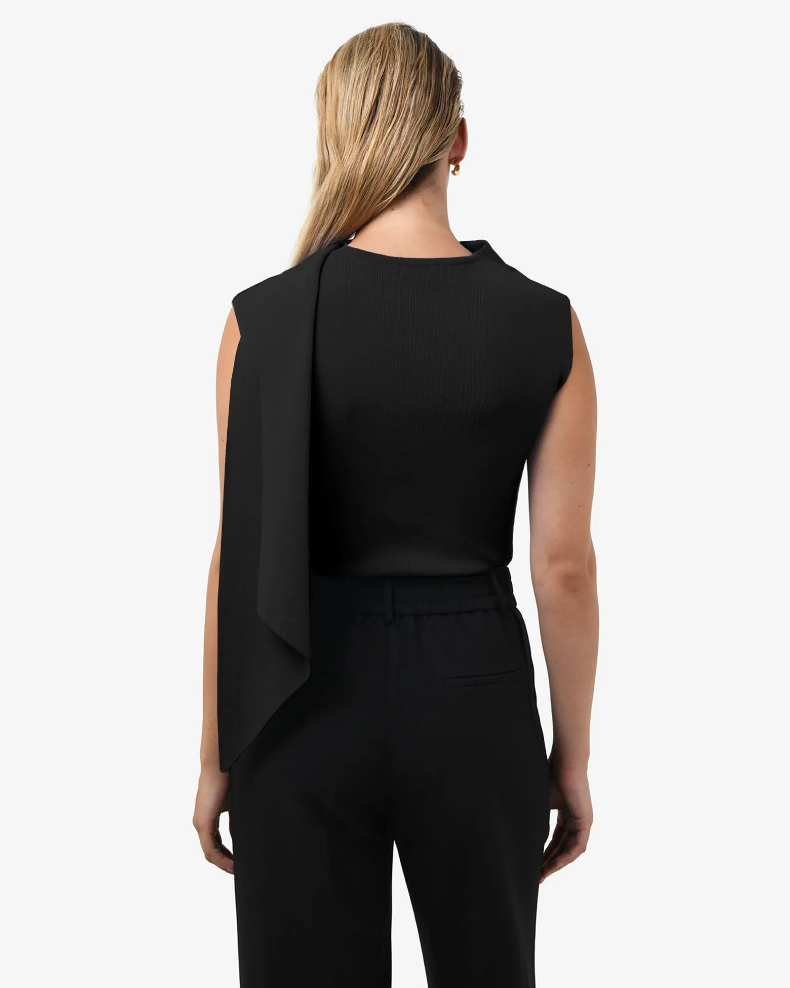 Isadora V-neck Scarf Knit Top