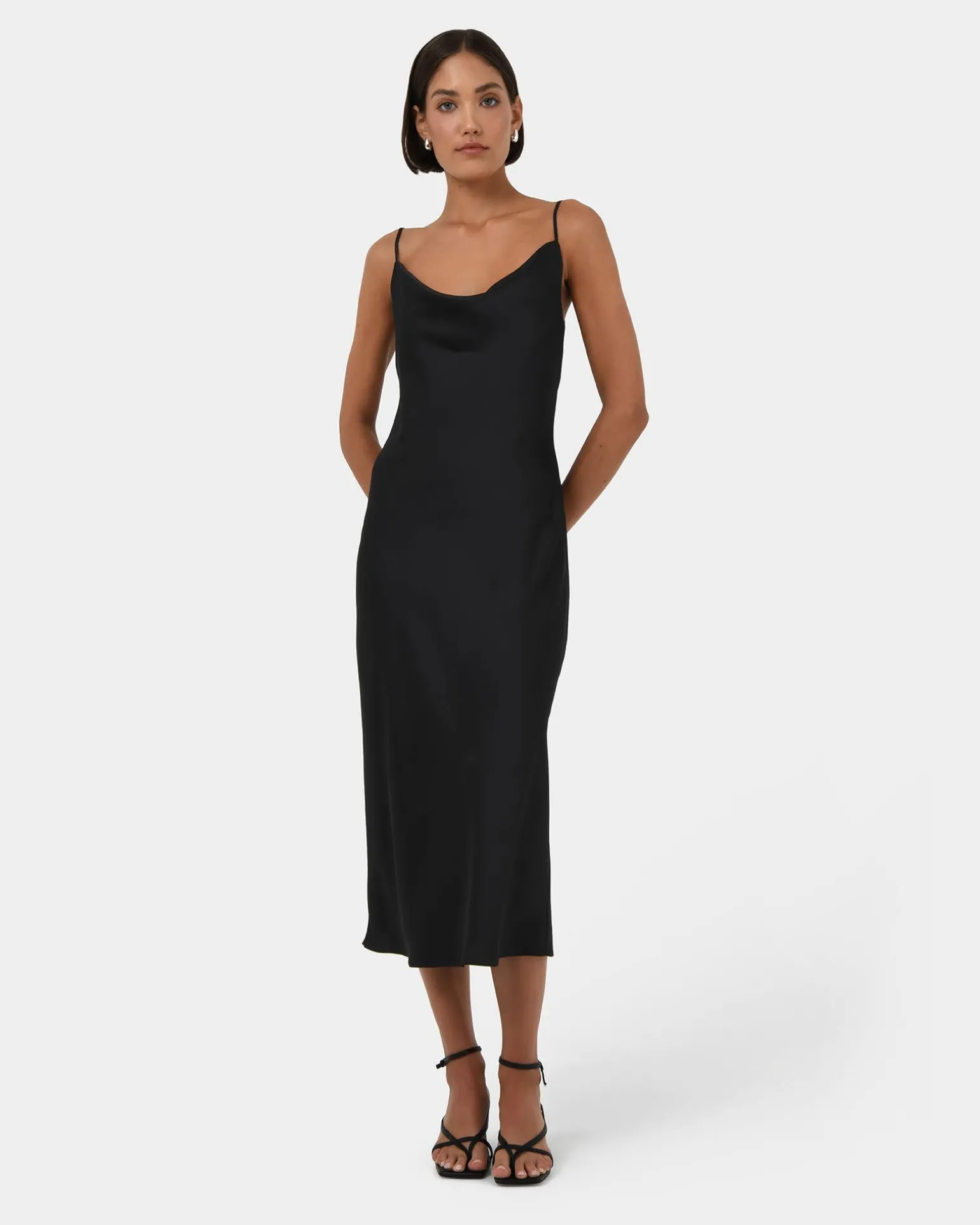 Joy Satin Cowl Neck Dress
