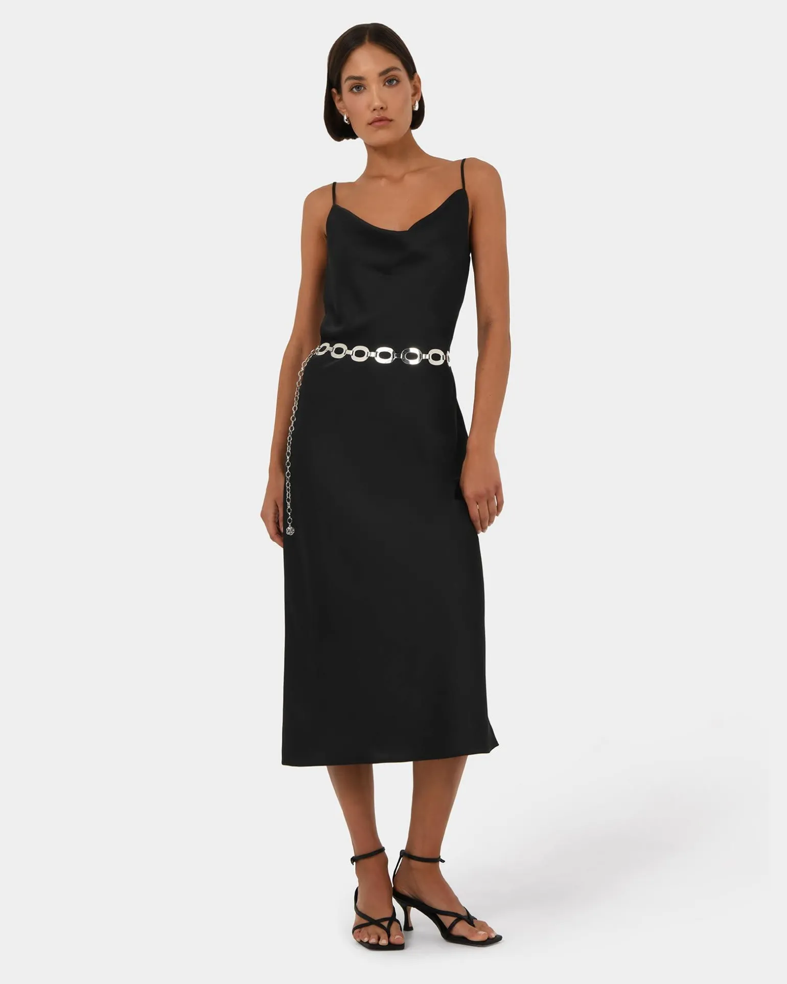 Joy Satin Cowl Neck Dress