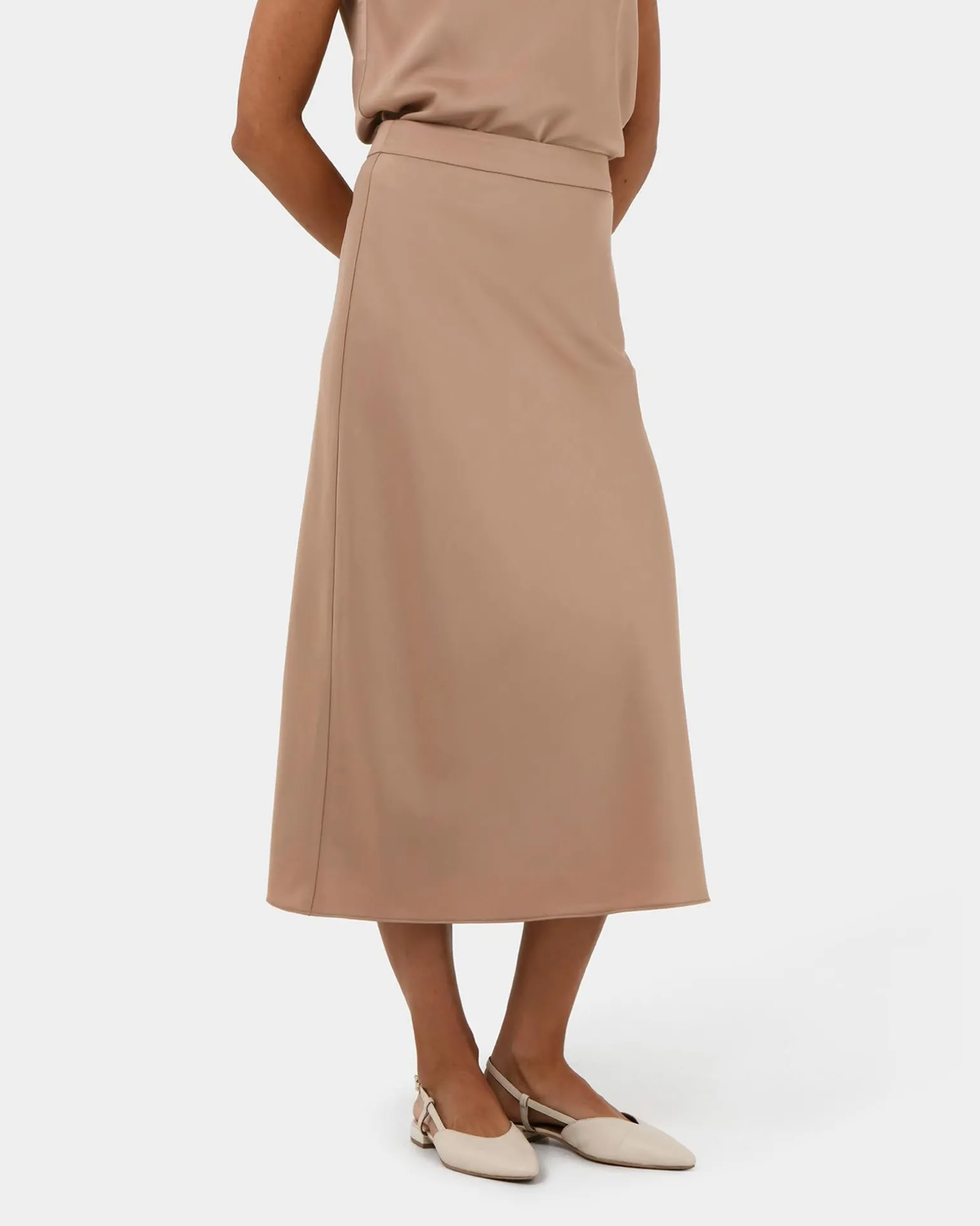 Joy Satin Midi Skirt