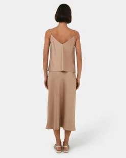 Joy Satin Midi Skirt