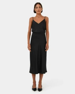 Joy Satin Midi Skirt