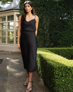 Joy Satin Midi Skirt