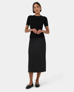 Joy Satin Midi Skirt