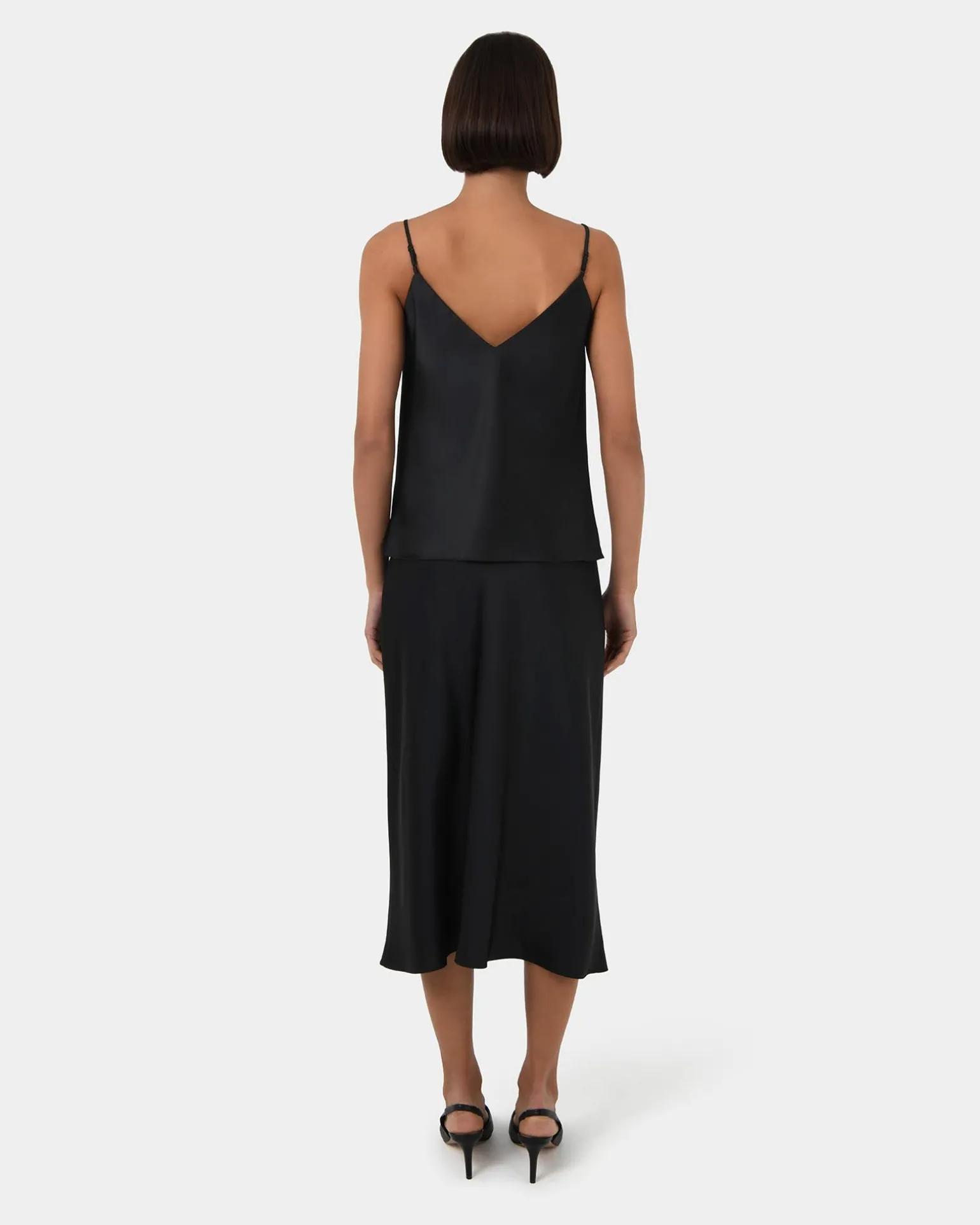 Joy Satin Midi Skirt