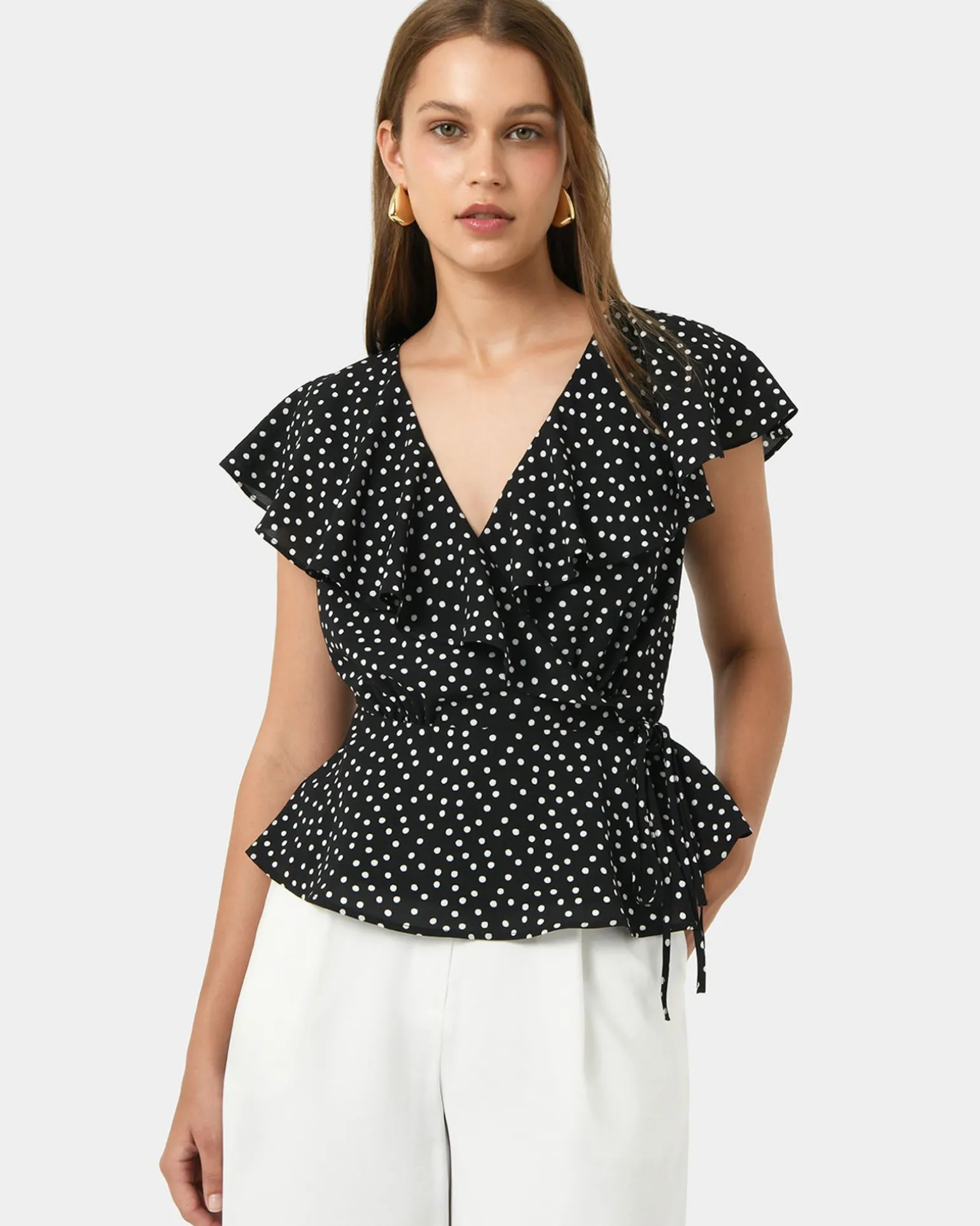Jules Ruffle Wrap Blouse