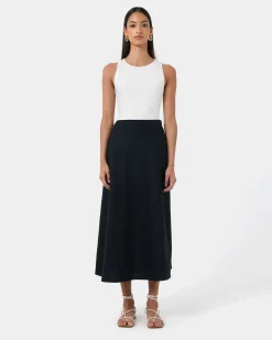 Kade Linen Blend Midi Skirt