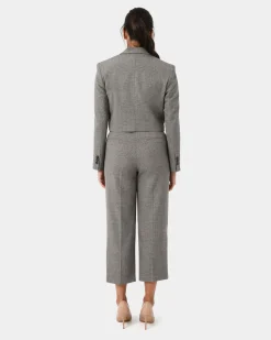 Kai Checked Crop Blazer
