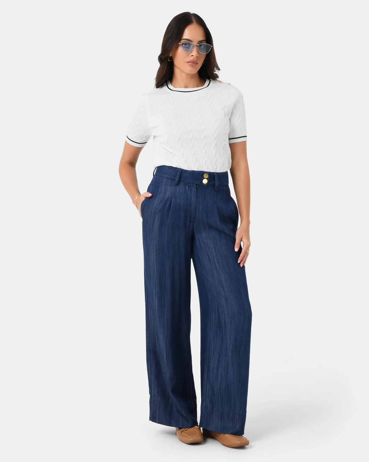 Kaley Lyocell Denim Trousers