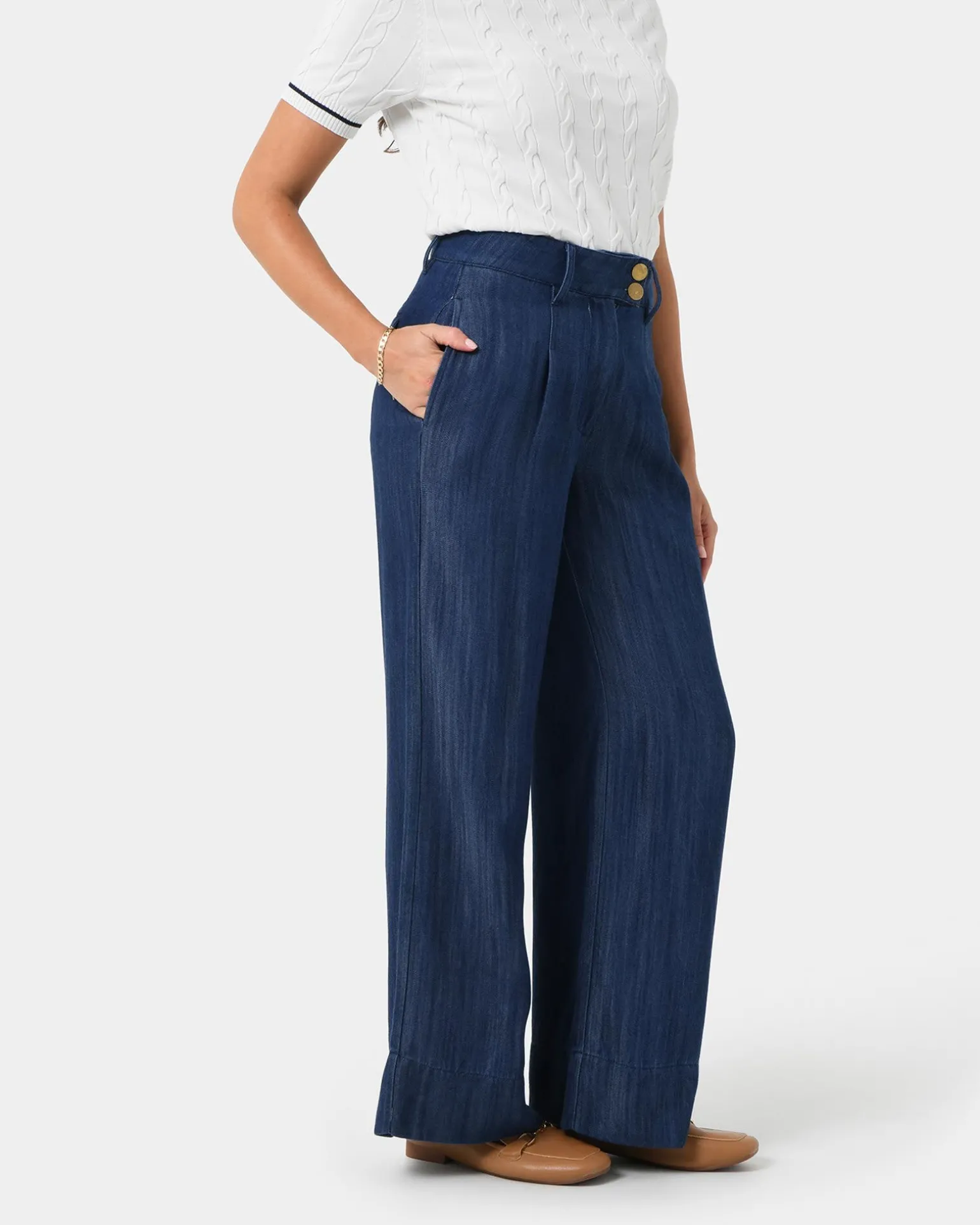 Kaley Lyocell Denim Trousers