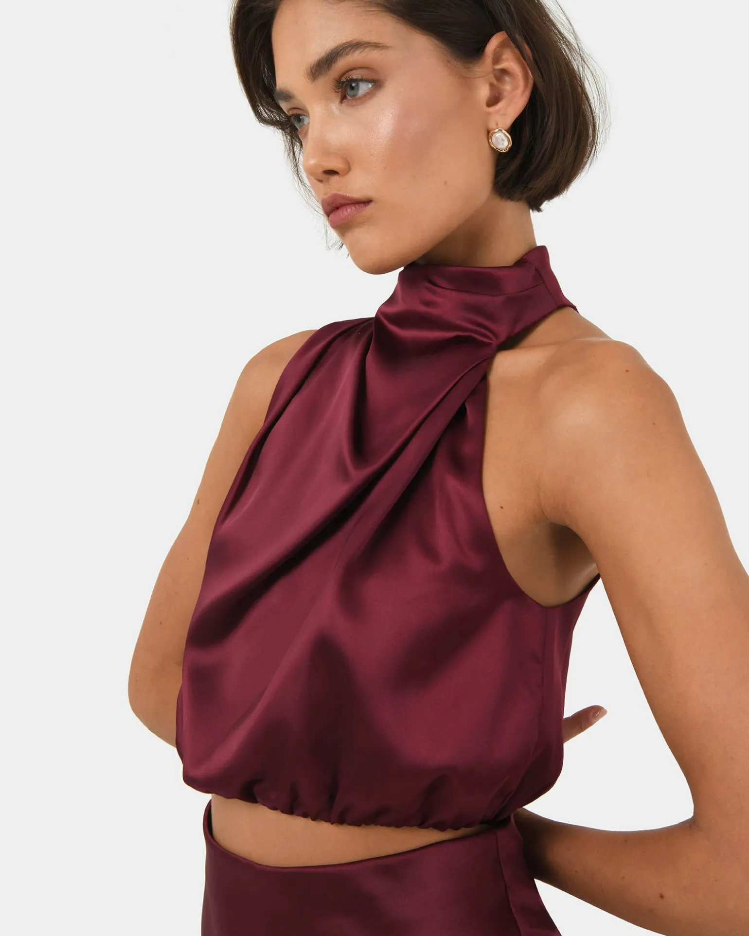 Kaye Asymmetric Cowl Neck Top
