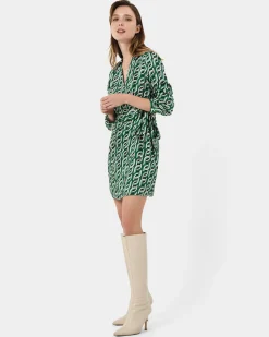 Keira Printed Mini Wrap Dress